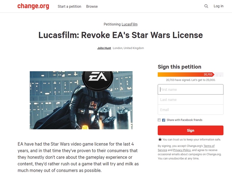Petcia za ukonenie zmluvy medzi EA a Disney m viac ako 20-tisc podpisov